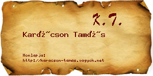 Karácson Tamás névjegykártya
