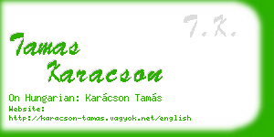 tamas karacson business card